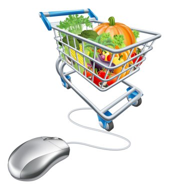 Online bakkal alışveriş kavramı