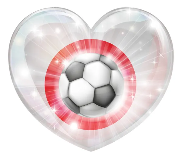Japón fútbol bandera del corazón — Vector de stock