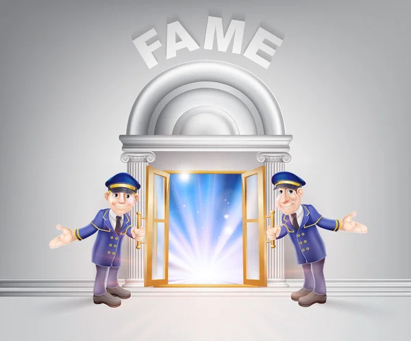 Door to Fame and Doormen — Stock Vector