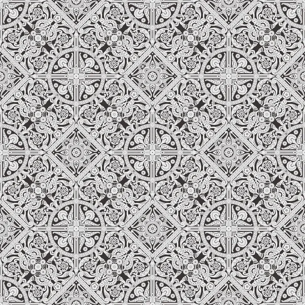 원활한 기와 꽃 벽지 패턴 — 스톡 벡터