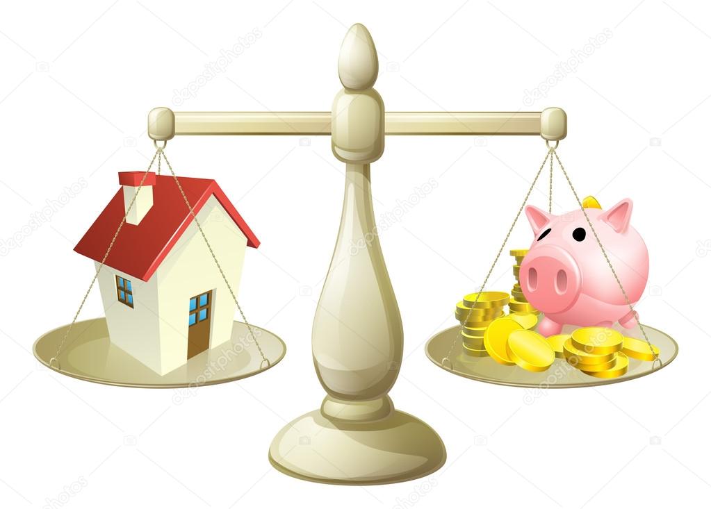 House or savings scale concept