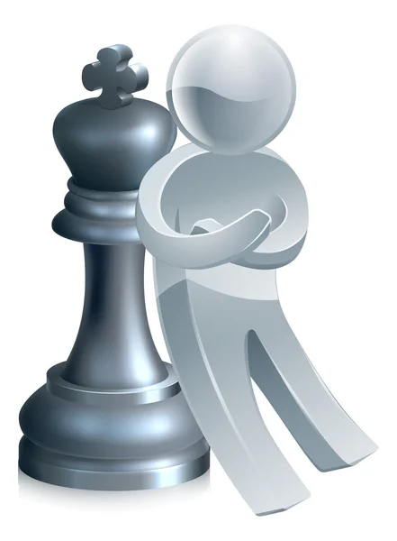 Hombre de ajedrez plata — Vector de stock
