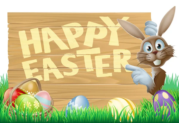 Easter eggs and bunny sign — Stock Vector