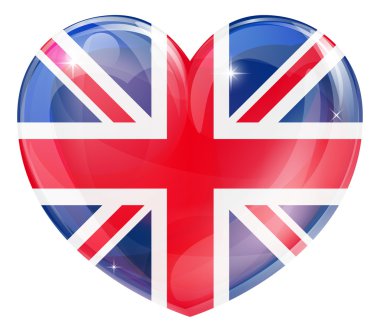 Union jack İngiliz kalp bayrağı