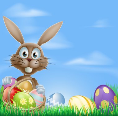 Paskalya tavşanı ve çikolata yumurta
