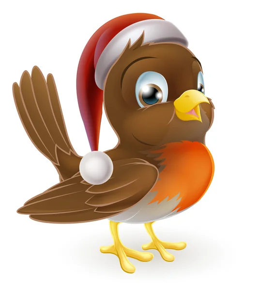 Christmas Cartoon Robin — Stock Vector