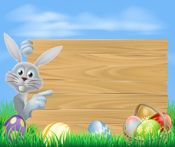 复活节兔子和标志 — 图库矢量图片