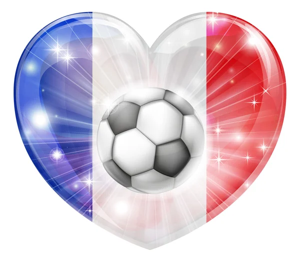 Fransa futbol kalp bayrağı — Stok Vektör