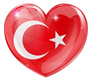 Türk bayrağı kalp sevmek
