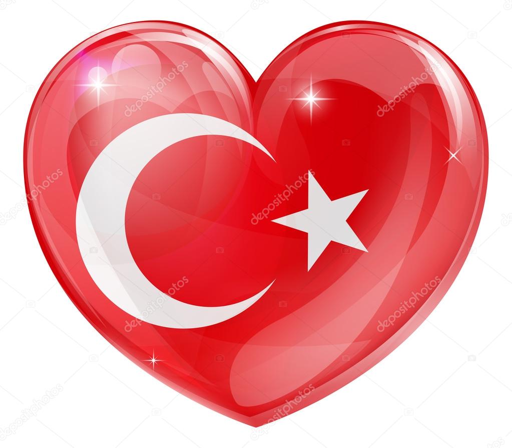 Türkische Flagge Liebe Herz lizenzfreie Grafiken