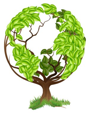 Green Tree Globe Earth World Concept clipart