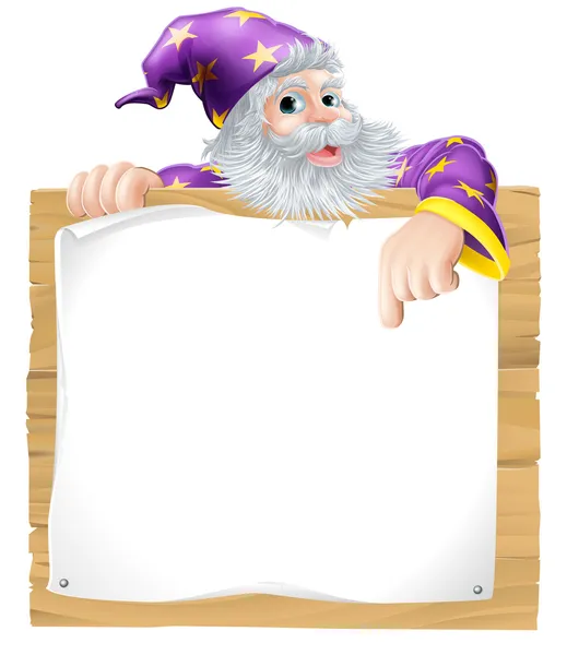 Wizard Character Sign — Stock Vector