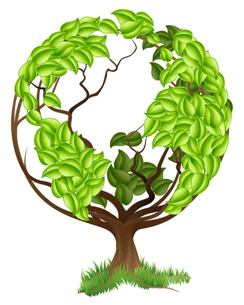 Green Tree Globe Earth World Concept — Stock Vector