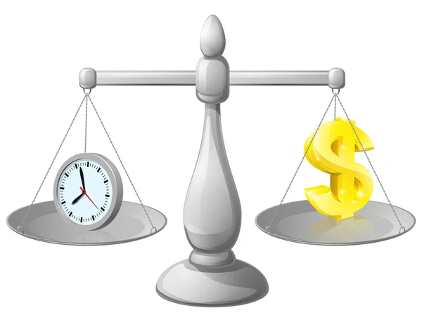 시계 돈 균형 — 스톡 벡터