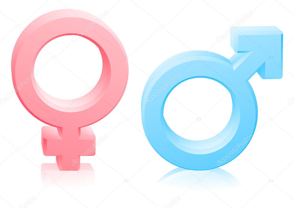 Mann Frau männlich weibliches Geschlecht Zeichen — Stockvektor ...