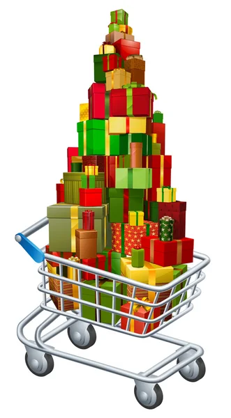 Jul gåva shopping koncept — Stock vektor