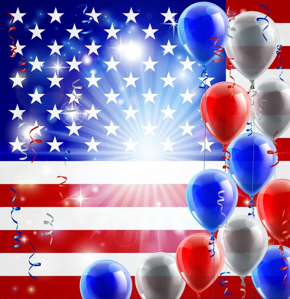 Estados Unidos 4 julio fondo globos — Archivo Imágenes Vectoriales