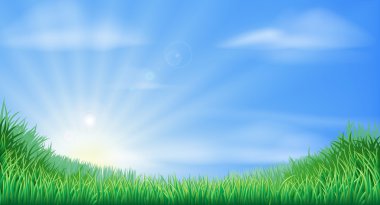 kırsal alan ve sun rise arka plan