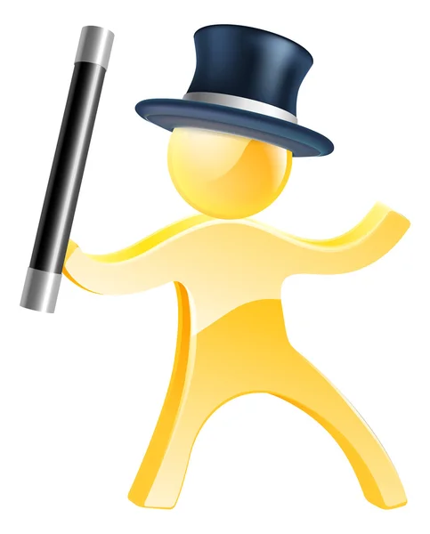 Mascot with wand and top hat — Stock Vector