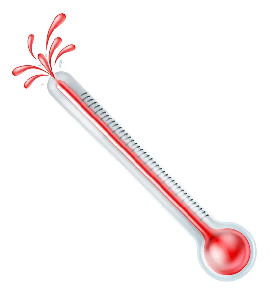 Berstend heißes Thermometer — Stockvektor