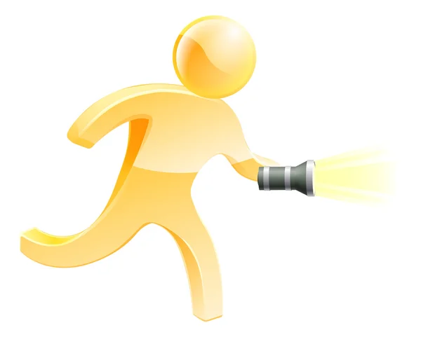 Searching torch person — Stock Vector