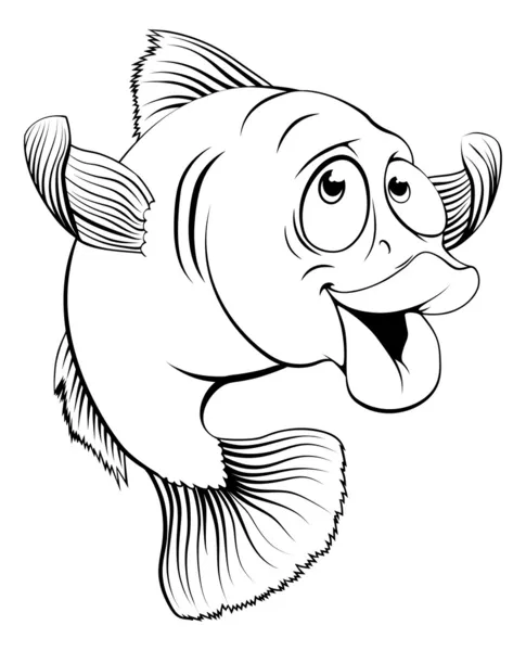 Morue poisson dessin animé — Image vectorielle