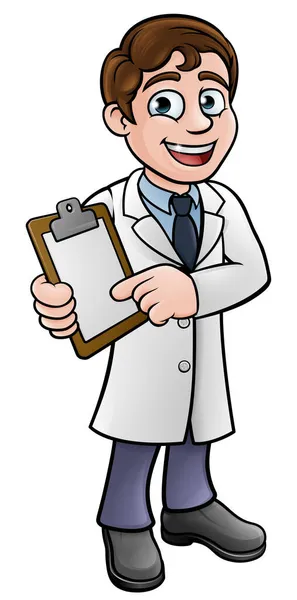 Cartoon Scientist or Lab Technician Character — Stock Vector