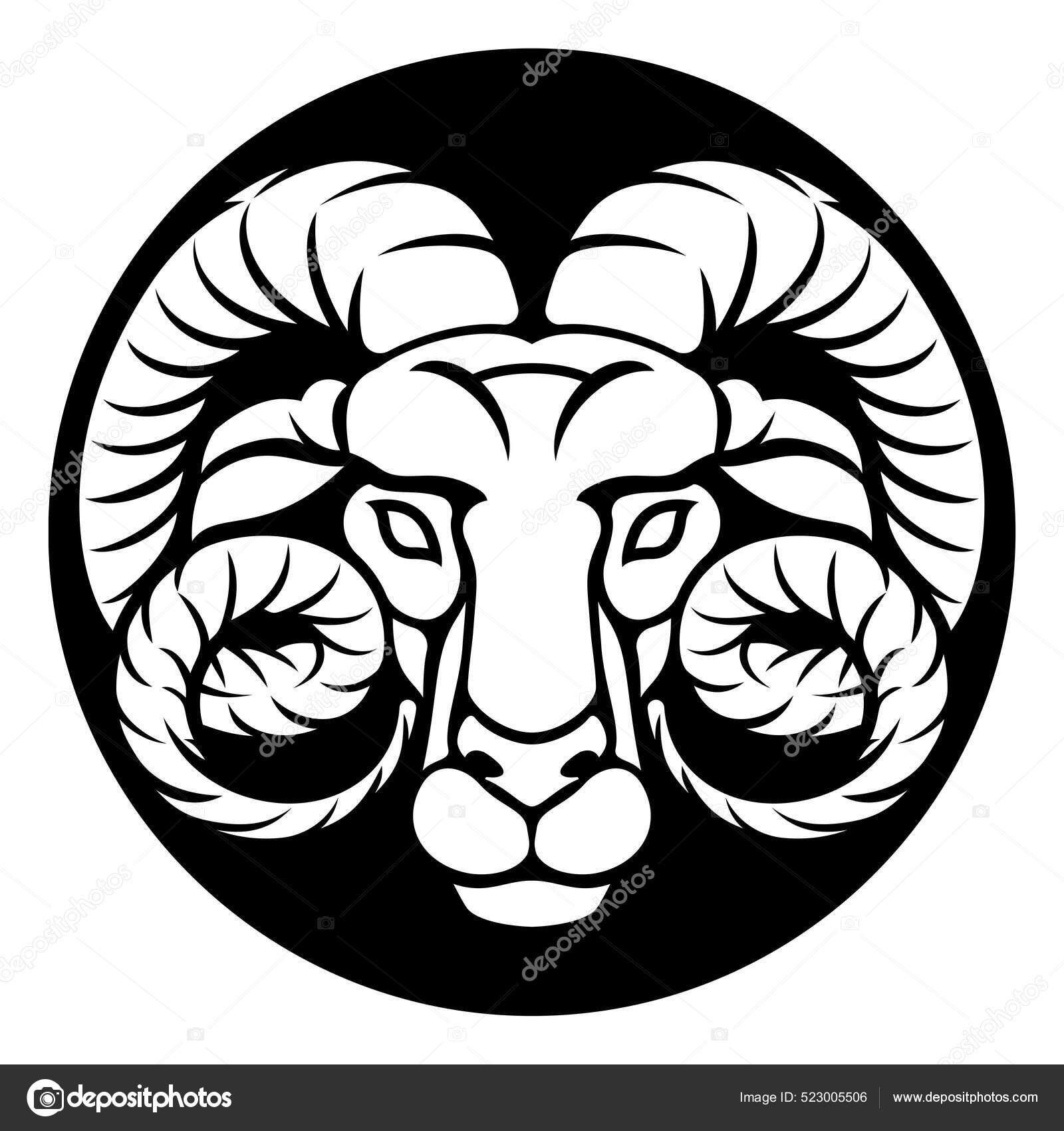 Forsømme Oswald klassisk Aries Ram Astrology Horoscope Zodiac Sign Symbol Stock Vector by ©Krisdog  523005506