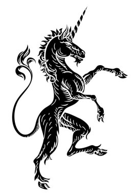 Tek boynuzlu at Heraldik Arma Paltosu