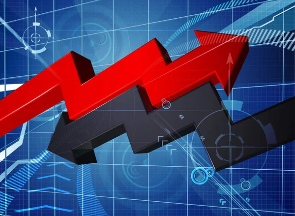 Profit Loss Business Arrow Graph Fundo — Vetor de Stock