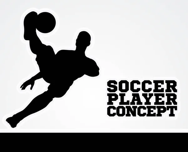 Football, joueur Football Concept Silhouette — Image vectorielle