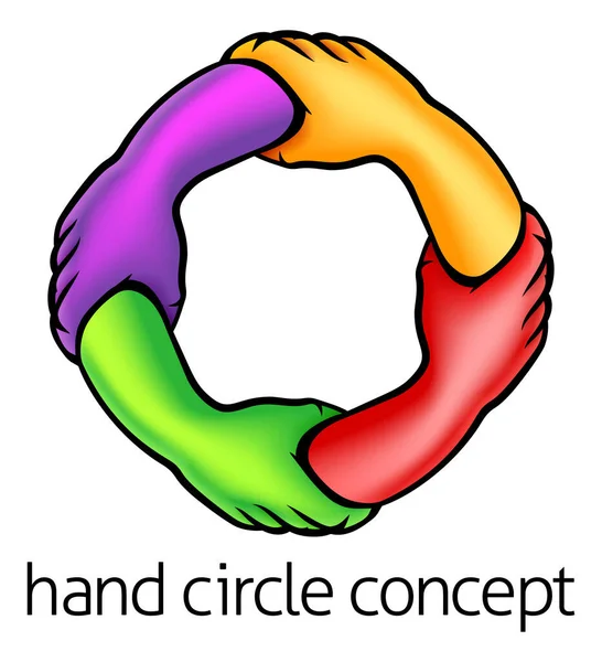 Concept du cercle des mains — Image vectorielle