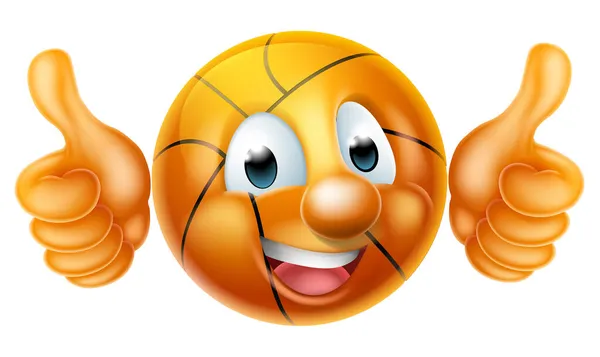 Personnage de balle de basket-ball de bande dessinée — Image vectorielle