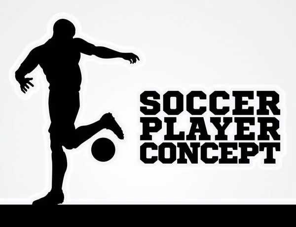 Football, joueur Football Concept Silhouette — Image vectorielle