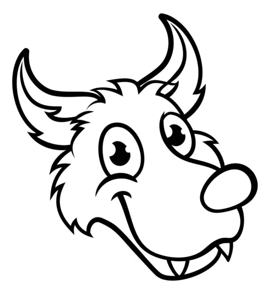 Wolf Cartoon Character Face — Stockový vektor