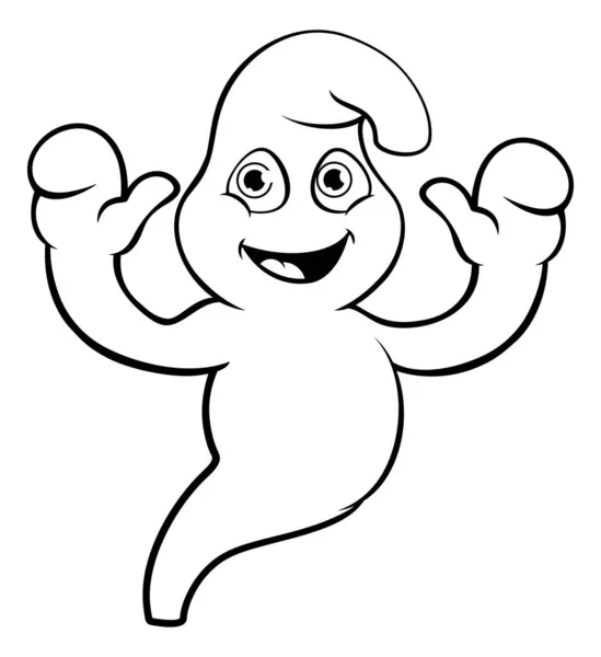 Personagem de desenhos animados bonitos de Halloween fantasma — Vetor de Stock