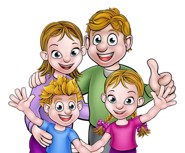 Rodinné kreslené postavičky — Stockový vektor