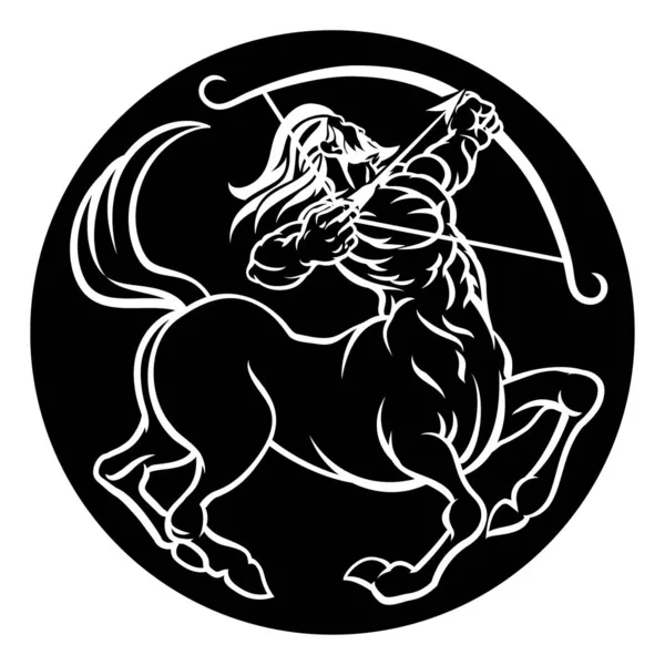 Horoscoop Boogschutter Centaur Zodiak Teken — Stockvector