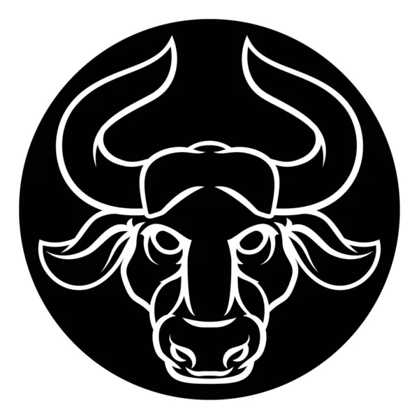 Signos do zodíaco Touro Ícone Bull — Vetor de Stock