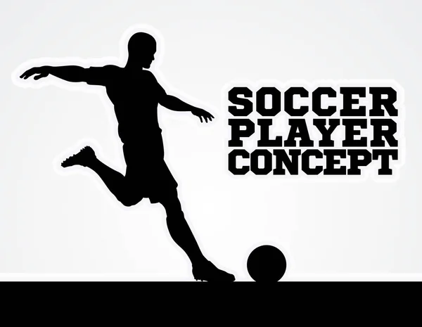 Football, joueur Football Concept Silhouette — Image vectorielle