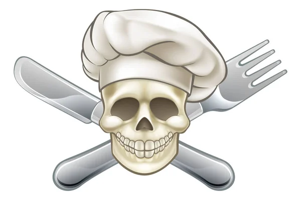 Knife and Fork Pirate Chef — Stock Vector