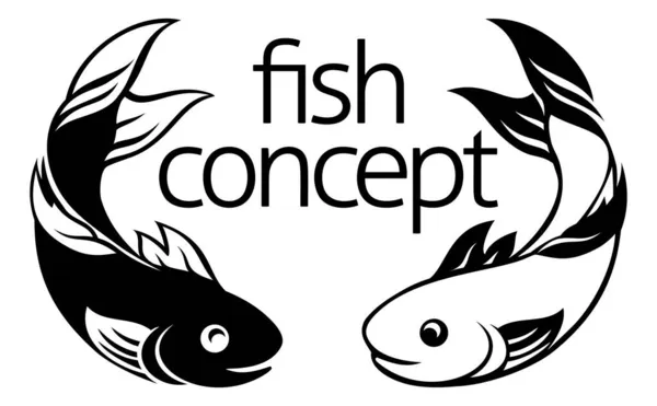 Icono de concepto de pescado — Archivo Imágenes Vectoriales