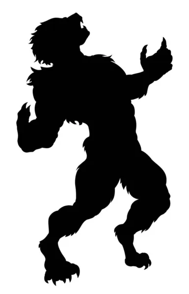 Werewolf Wolfman Silhouette — 스톡 벡터