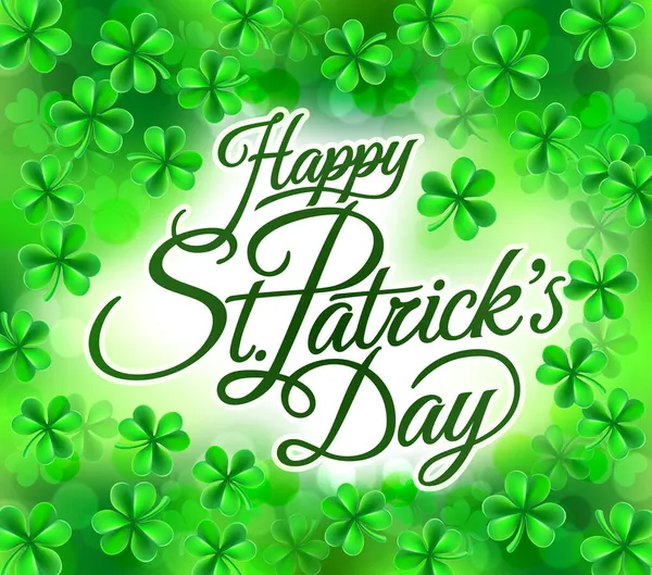 Feliz dia de St Patricks Shamrock Clover fundo —  Vetores de Stock