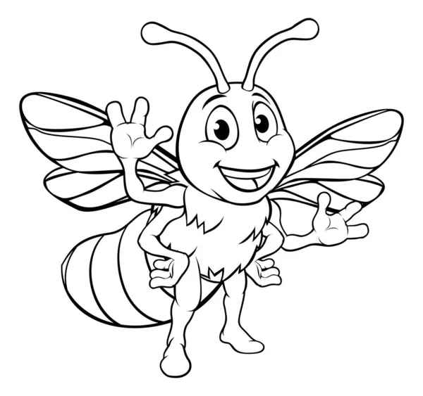 Personaje de la abeja de dibujos animados — Archivo Imágenes Vectoriales