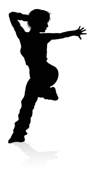 Danse de rue danseuse Silhouette — Image vectorielle