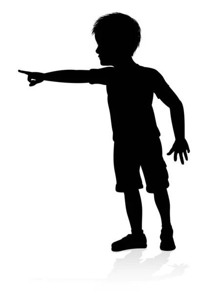 Silhouette enfant enfant — Image vectorielle