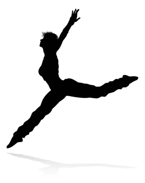Street Dance Dancer Silhouette — Stock vektor