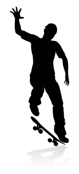 Skater Skateboarder Silhouette — Image vectorielle