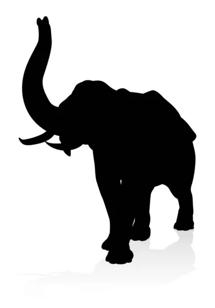 Elefantensilhouette — Stockvektor